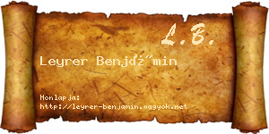 Leyrer Benjámin névjegykártya